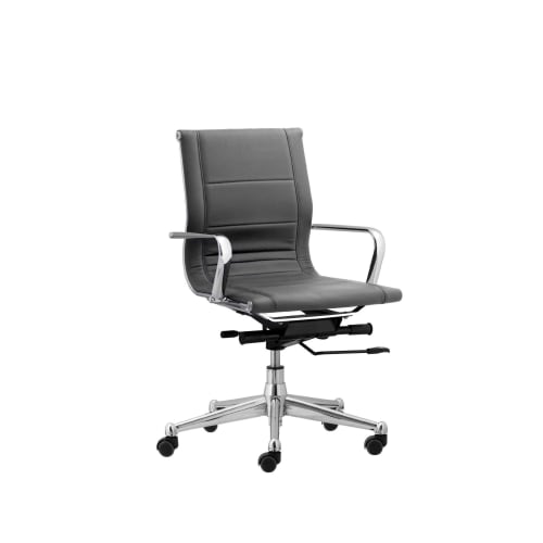 Florence Mid Back Task Chair, Gray with Metal Arms